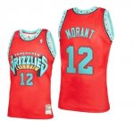 NBA 12 Morant Grizzlies Maillot Retro Rouge brodé